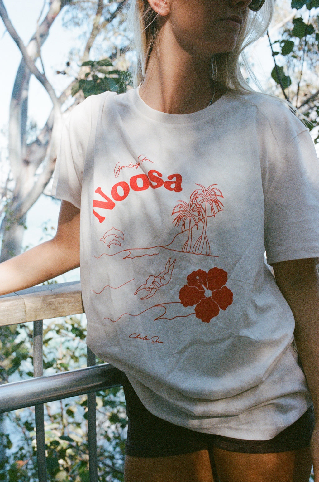 Organic Cotton Noosa Tourist Tee - Red