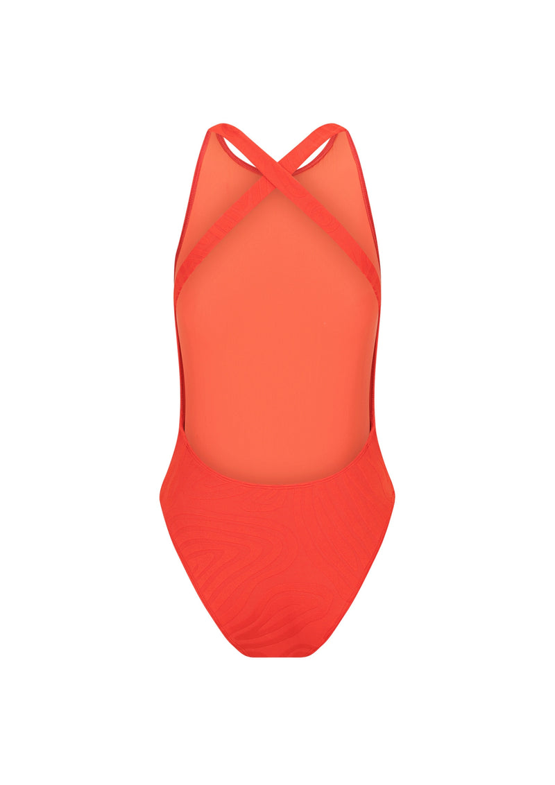 Cleo Cross Back One Piece - Chilli