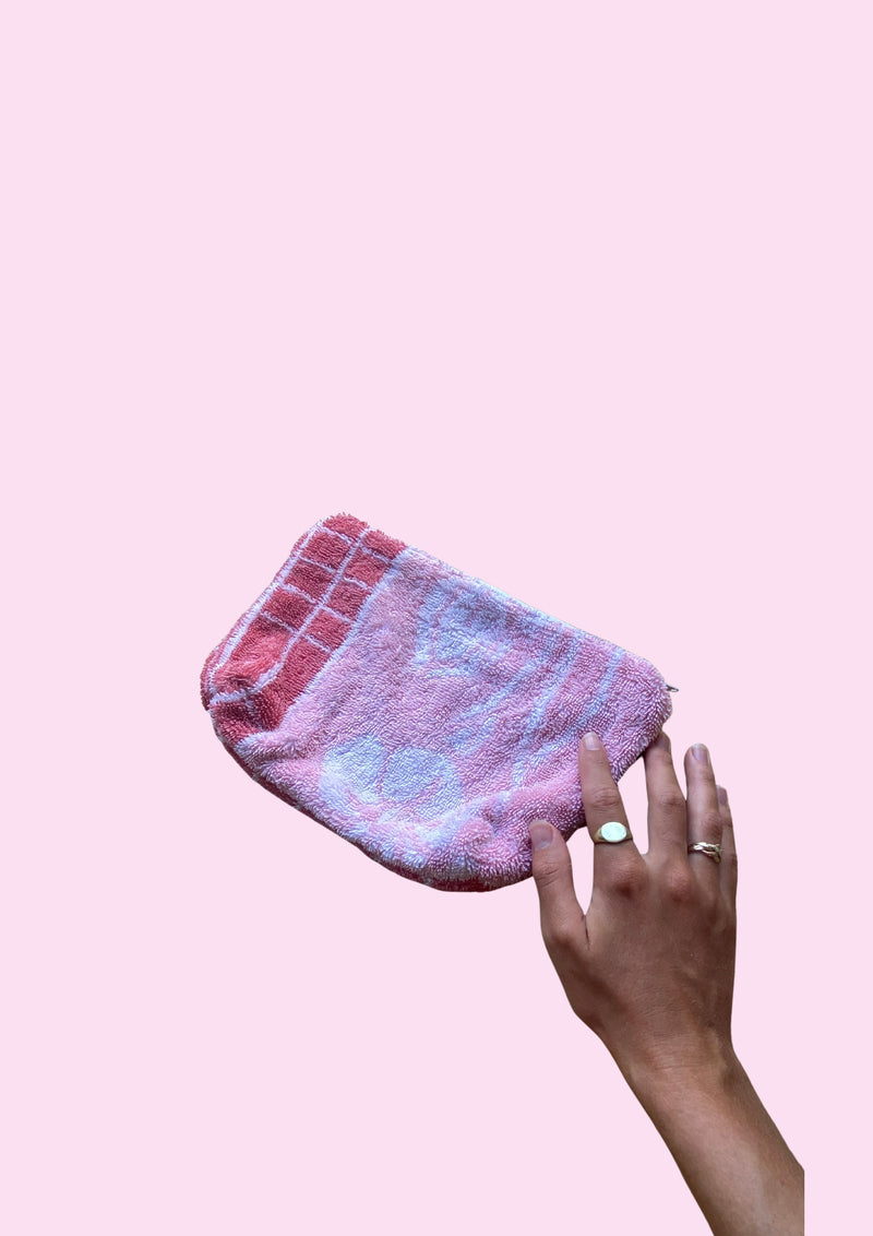 Zero Waste Towel Pouch - Pink Lemonade