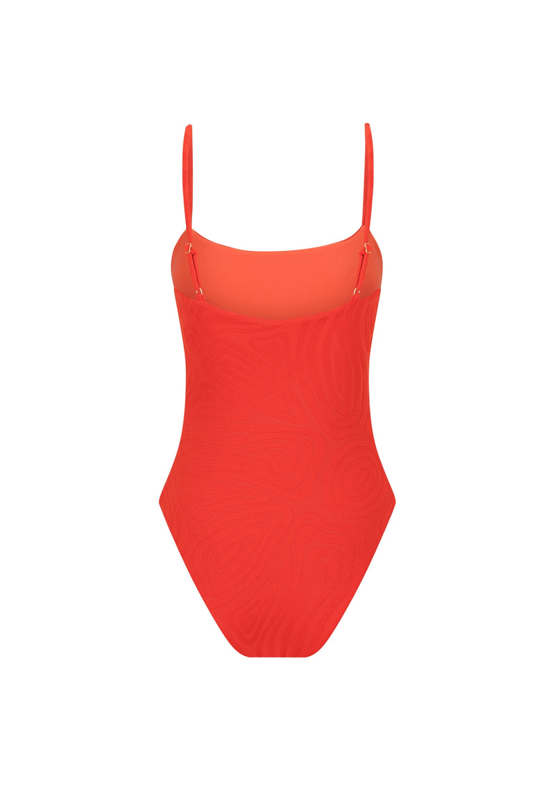 Elaine Straight Neck One Piece - Chilli