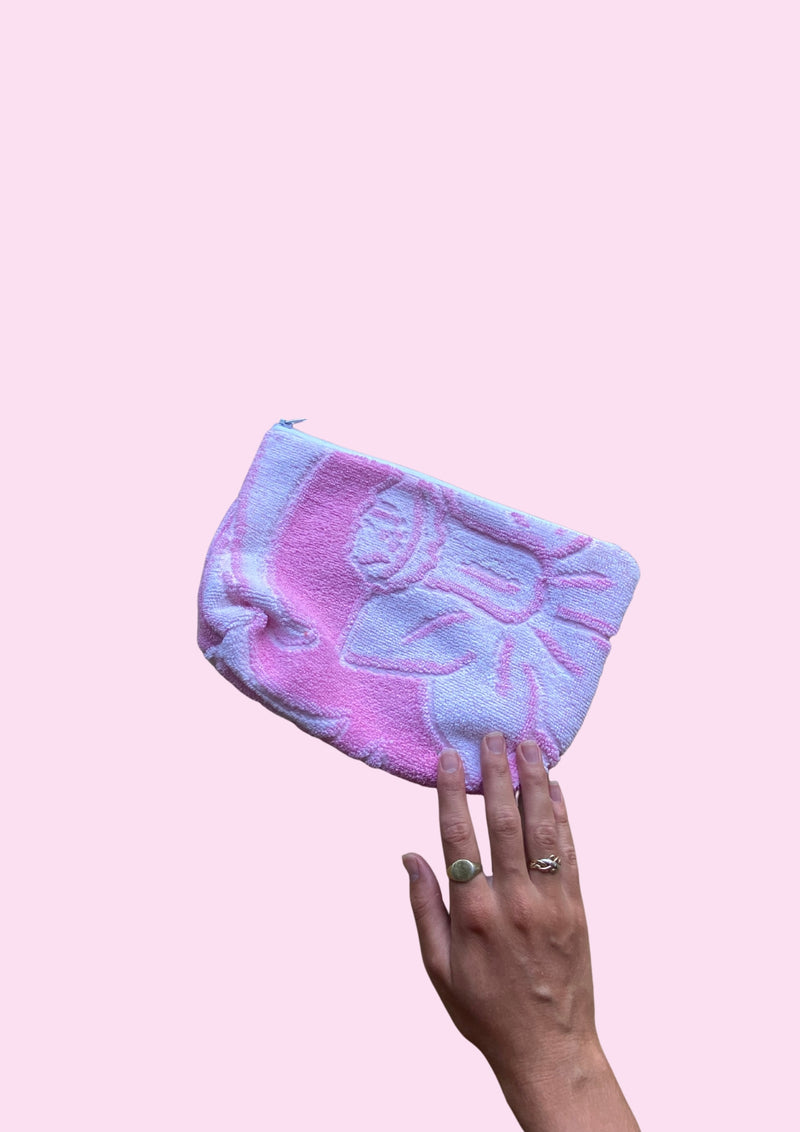 Zero Waste Towel Pouch - Pink Daffodil