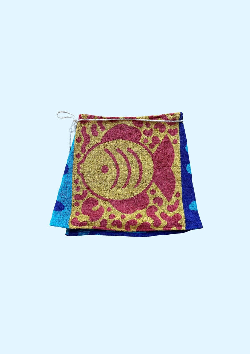 Towel Wrap Skirt - Retro Fish