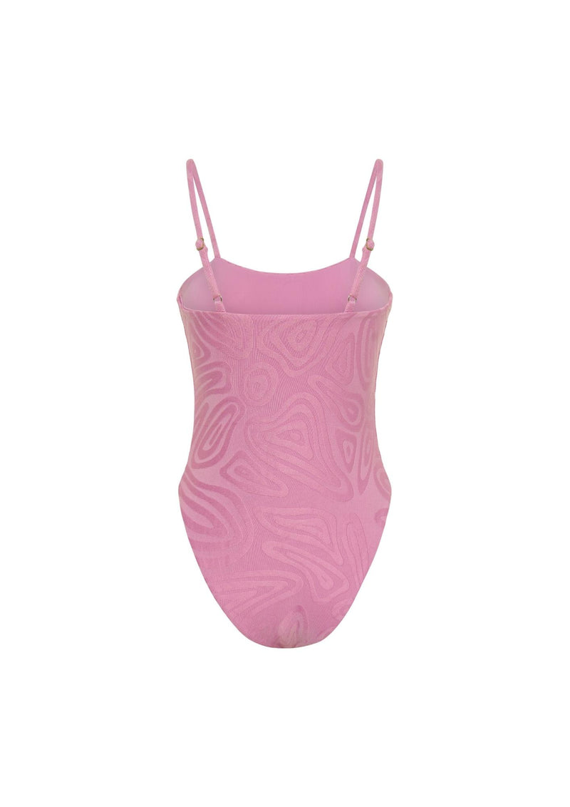 Sierra Straight Neck One Piece - Fuchsia