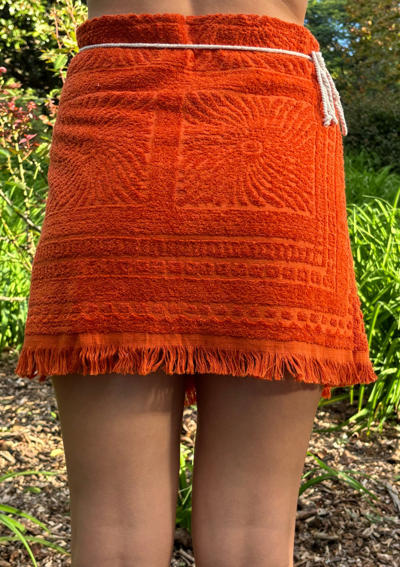Towel Wrap Skirt - Rust