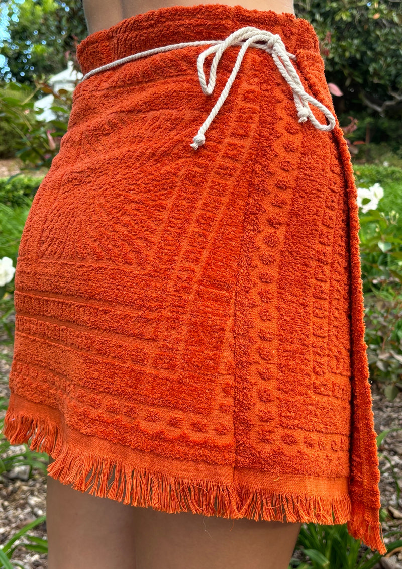 Towel Wrap Skirt - Rust