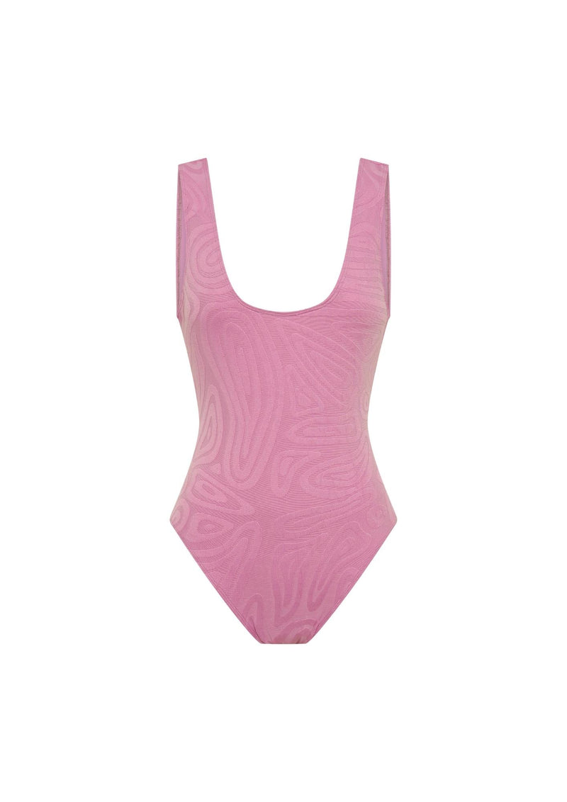 Lucy Low Back One Piece - Fuchsia
