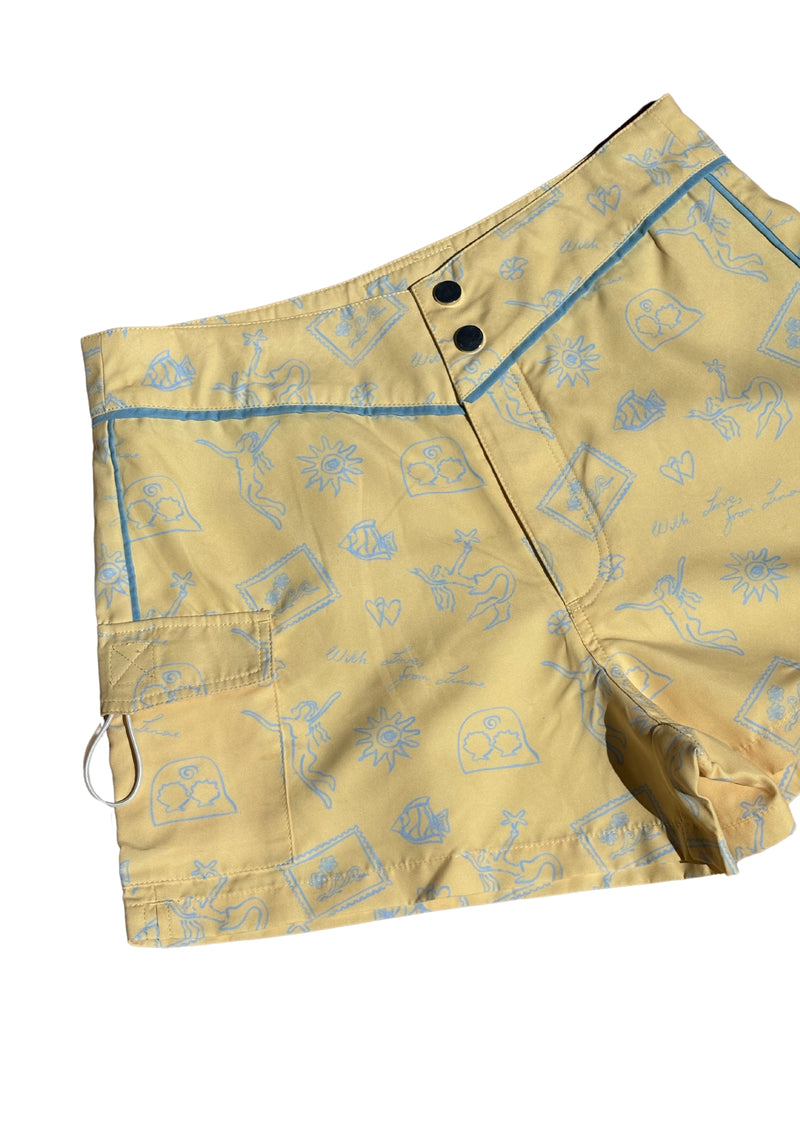 Snap Front Boardshorts - Butter Signature Print