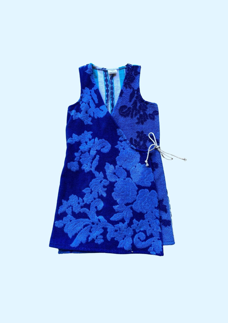 Towel Wrap Dress - Blue Floral