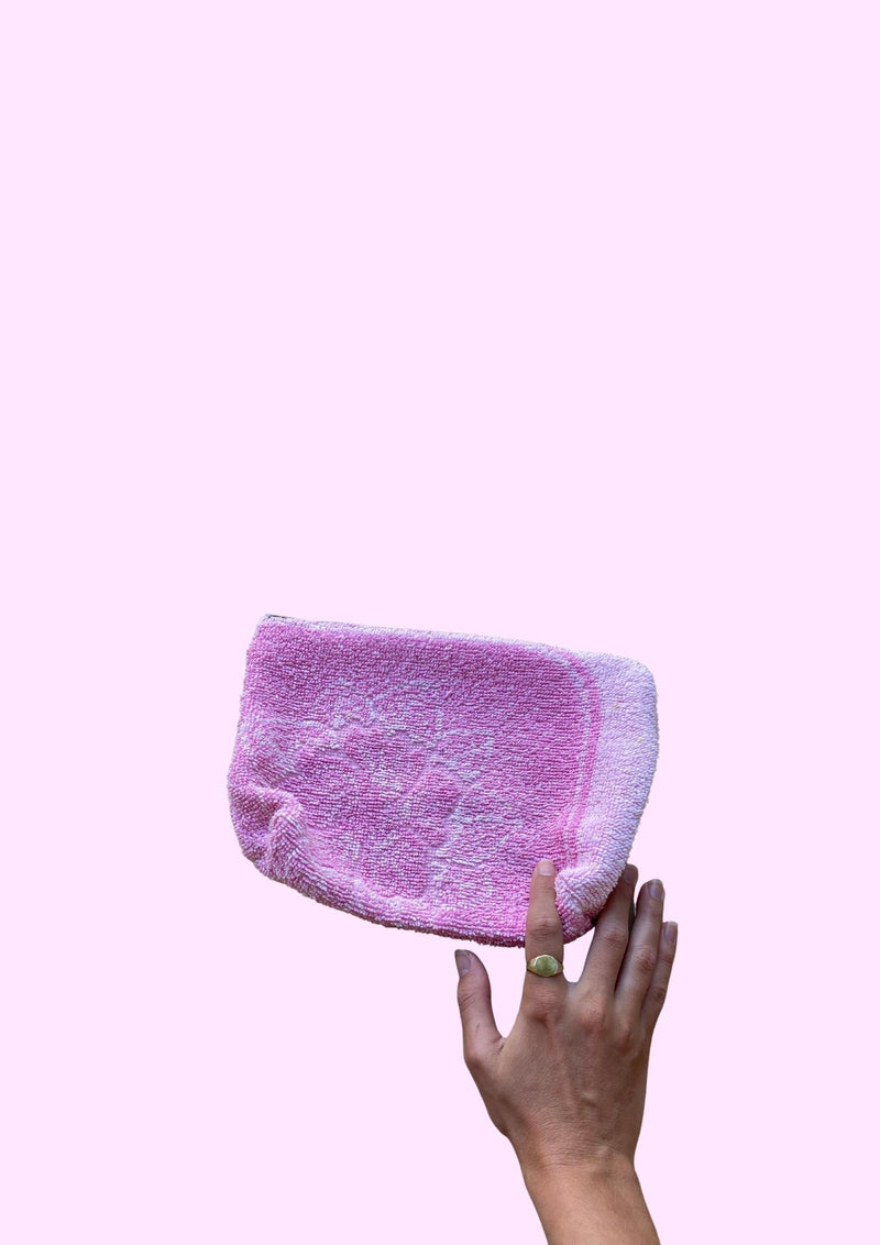 Zero Waste Towel Pouch - Pink Hibiscus