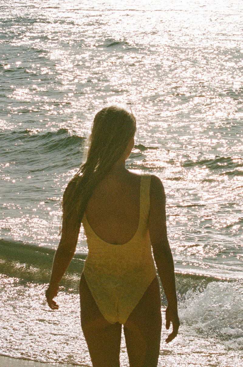 Winnie Scoop Neck One Piece - Lemon Terry