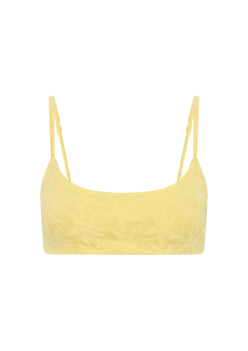 Alice Scoop Neck Top - Lemon Terry