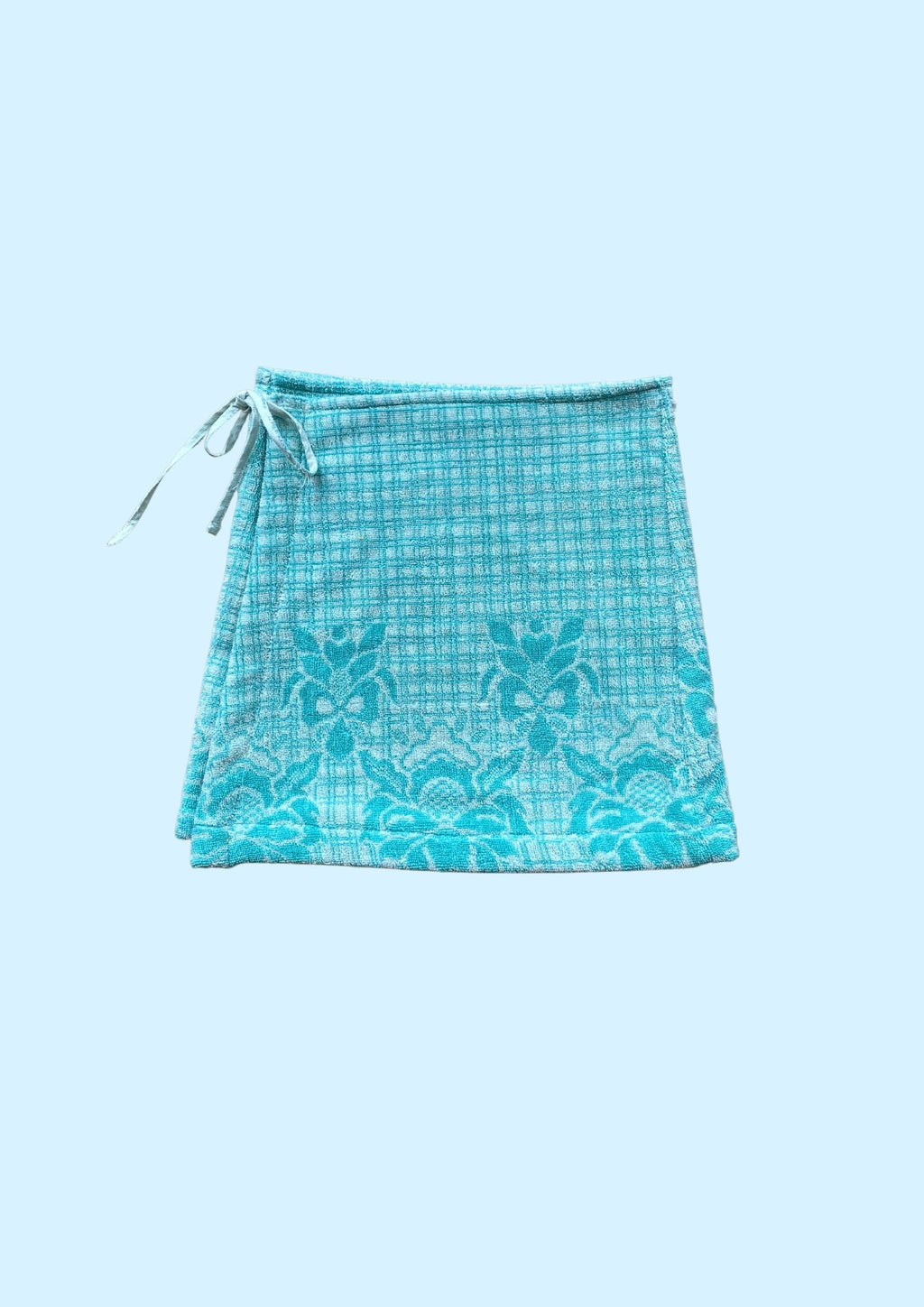 Towel Wrap Skirt - Blue Check