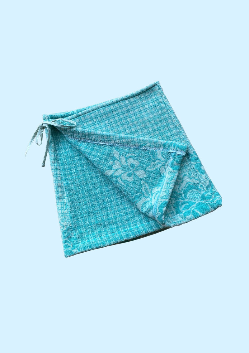 Towel Wrap Skirt - Blue Check