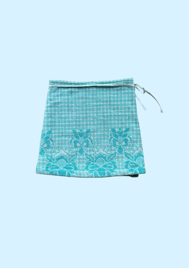 Towel Wrap Skirt - Blue Check
