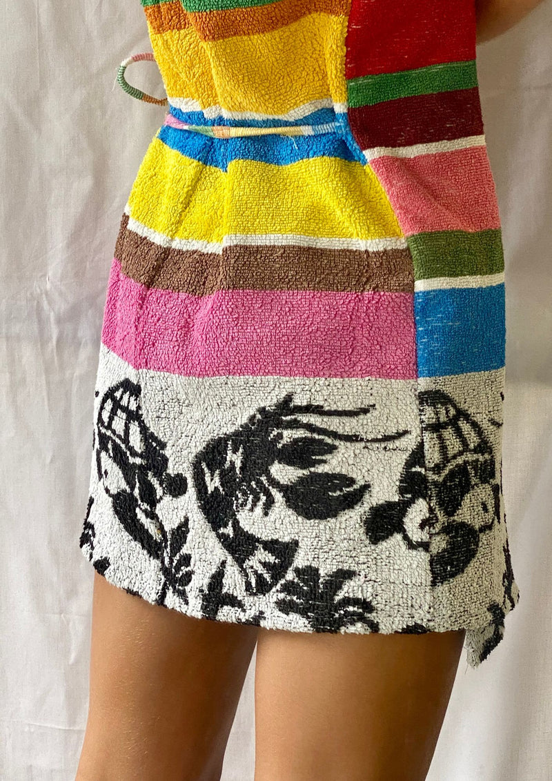 Towel Wrap Dress - Ocean Stripe