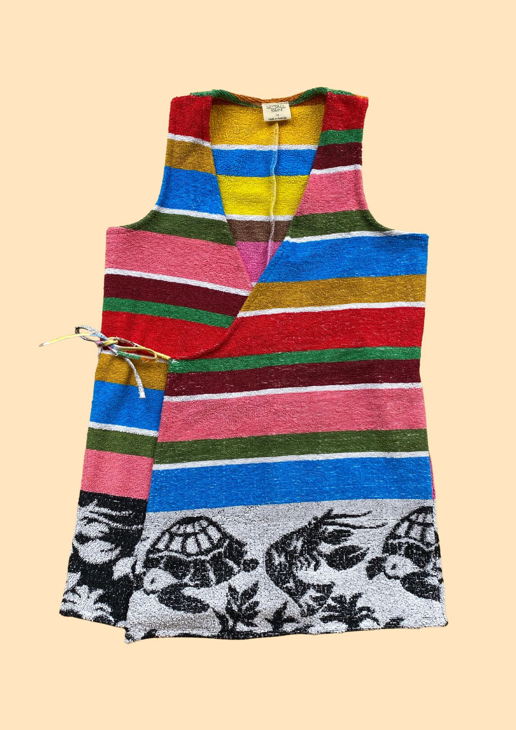 Towel Wrap Dress - Ocean Stripe